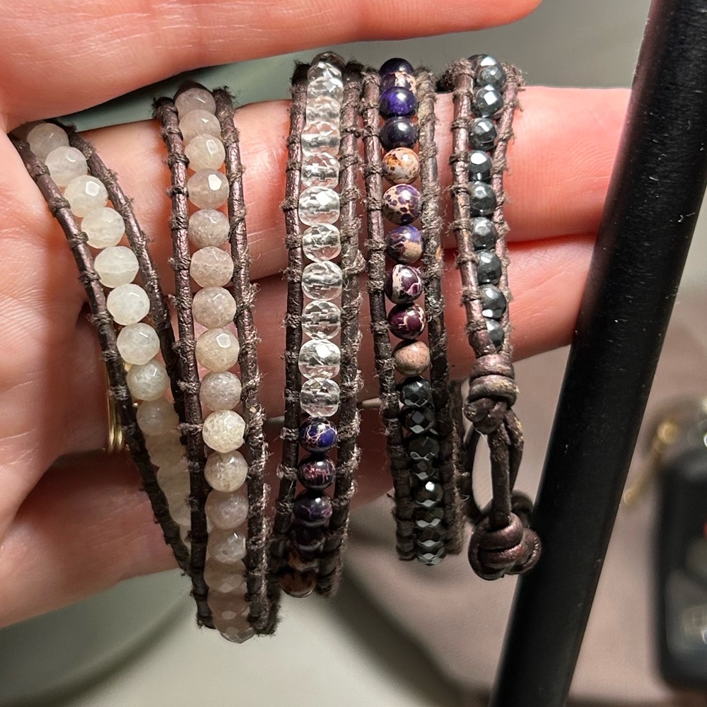 Chan Luu 5 Wrap Faceted Bead Bracelet